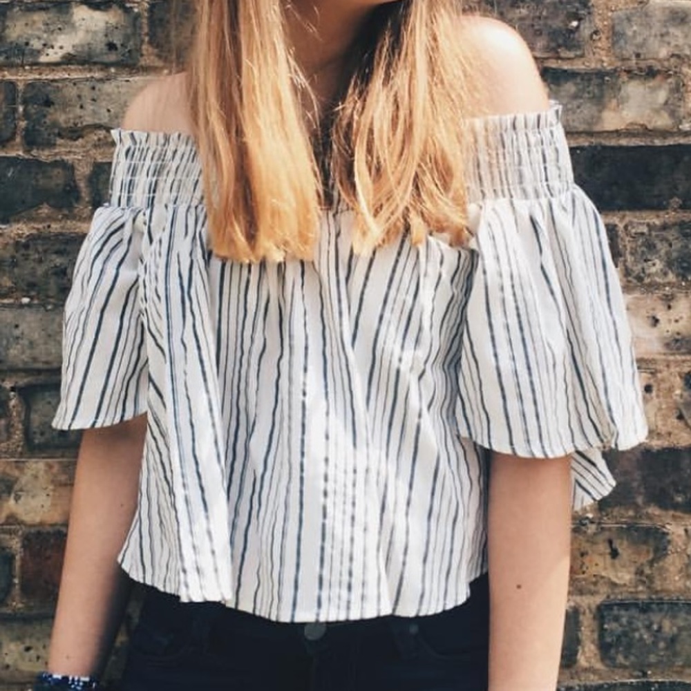 Urban Outfitters Off The Shoulder White Top